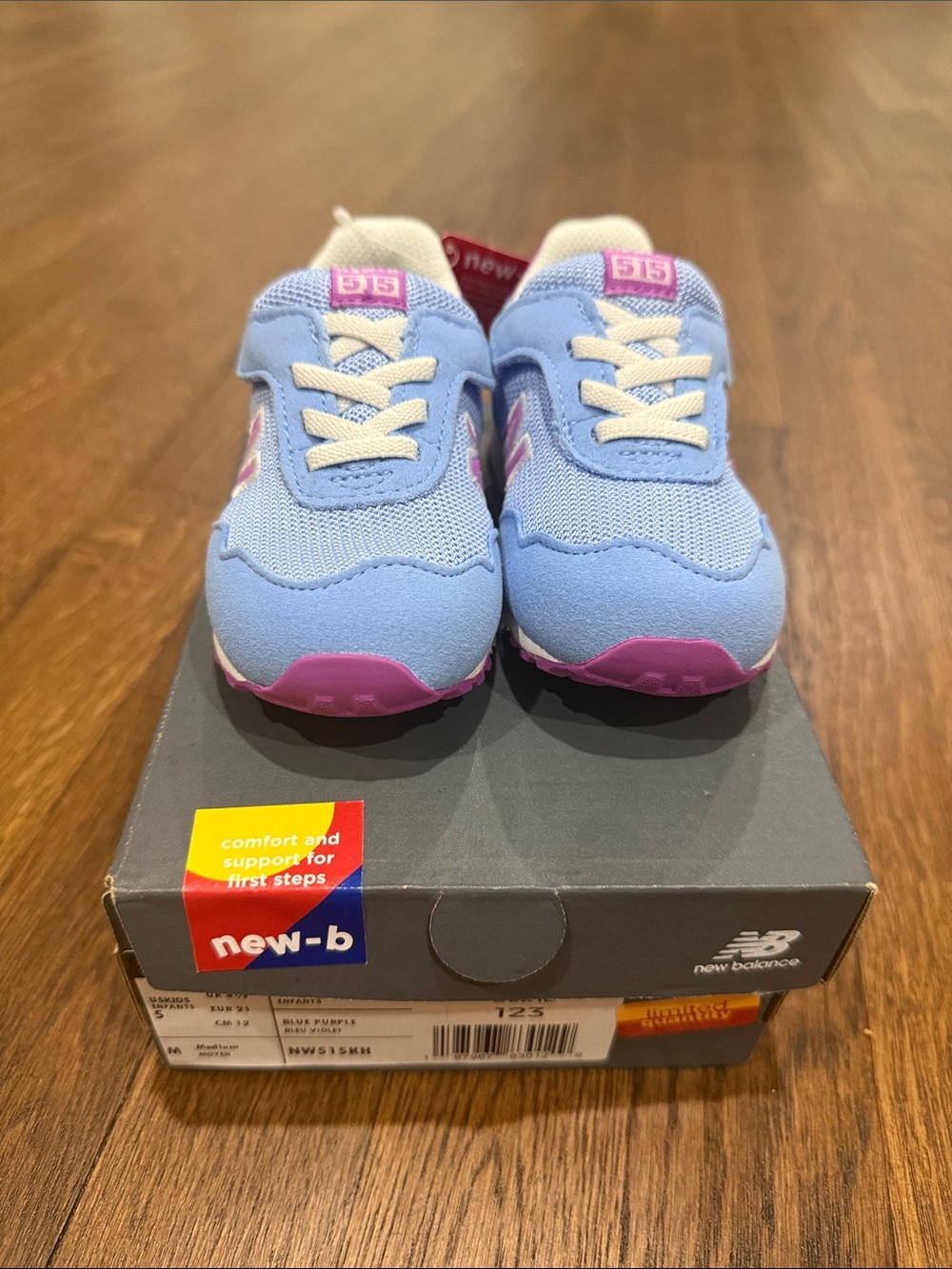 New Balance Kids Blue and Pink 515 Lightweight Sneakers